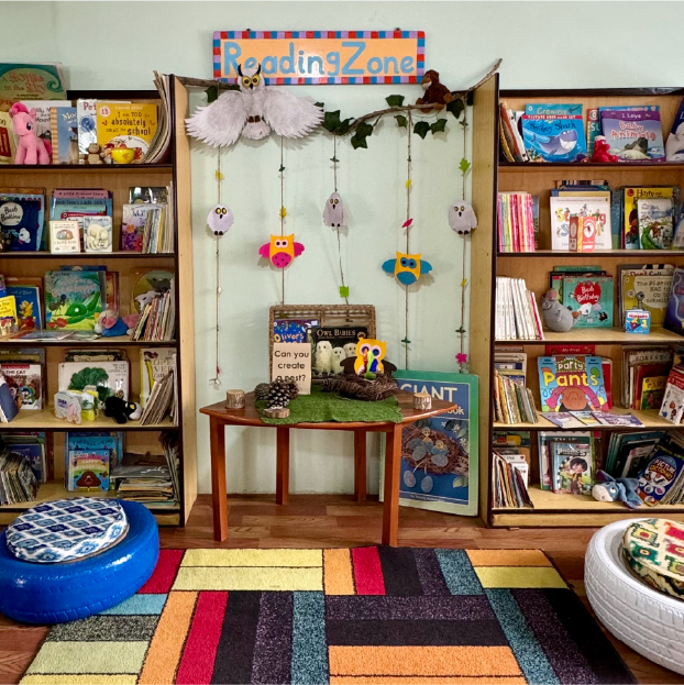 Reading zone with colourful books
